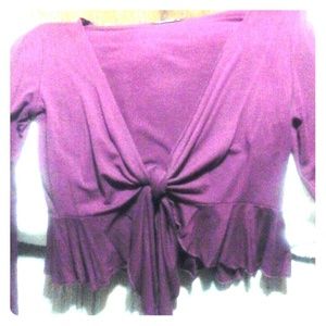 Short berry toned purple jacket shrug